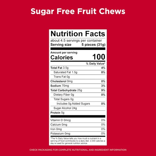 Vista 2 de RUSSELL STOVER Caramelos masticables de frutas sin azúcar, dulces masticables con sabor a fruta, envueltos individualmente, bolsa resellable, 4.5