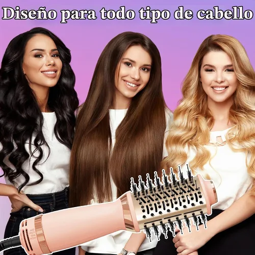 Vista 7 de Cepillo Secador de Cabello Cepillo Secador en Uno, Cepillo Secador de Cabello 4 en 1 Secador con Barril Ovalado, Mini Cepillo de Aire Caliente