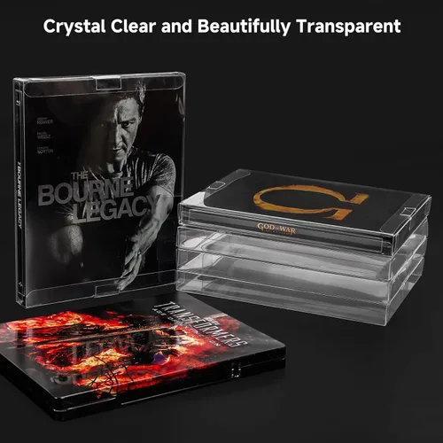Vista 3 de Paquete de 15 fundas protectoras Steelbook - Fundas protectoras transparentes para 4K UHD, Blu-Ray, fundas de video de flecha, Criterion, PS3, PS4