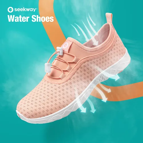 Vista 2 de SEEKWAY Zapatos de agua para hombre y mujer, secado rápido, zapatos acuáticos descalzos, playa, caminar, kayak, canotaje, deportes acuáticos SP006