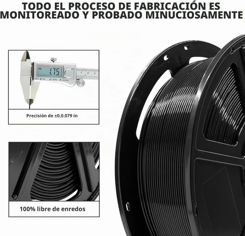 Vista 3 de FLASHFORGE - Filamento PLA para impresora 3D de 1.75mm, carrete de 1kg (2.2lbs), precisión dimensional de +/- 0.02mm, filamento para impresión 3D