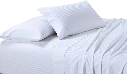 Vista 22 de sheetsnthings Juego de 2 fundas de almohada estándar de 300 hilos beige a rayas, tamaño Queen