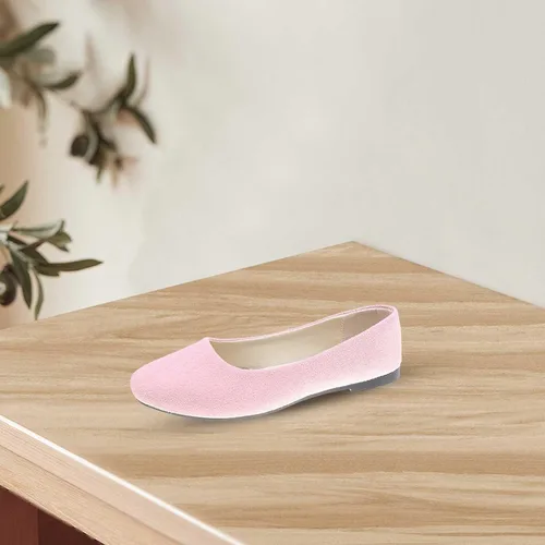 Vista 3 de VESNIBA Mujeres Niñas Sólido Tamaño Grande Slip On Plano Poco Profundo Cómodo Casual Zapatos Individuales Sandalias