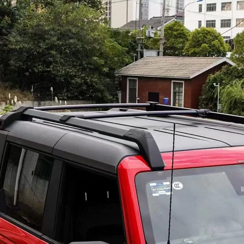 Vista 3 de Barra transversal de aluminio para portaequipajes de techo, color negro, 4 unidades, para Ford Bronco 2021-2023