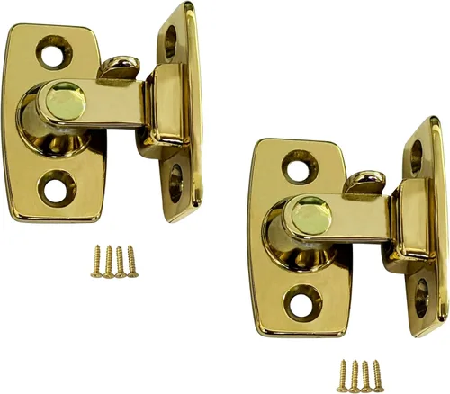 Vista 7 de Pestillo de puerta de latón macizo forjado pesado, hebilla de cierre de puerta de ángulo recto de 90 grados para puertas y ventanas, pequeño, 1.75