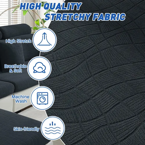 Vista 6 de MAXIJIN Fundas impermeables para cojín de sofá Fundas elásticas para asiento de sofá Fundas lavables, Fundas seccionales para cojines de exterior