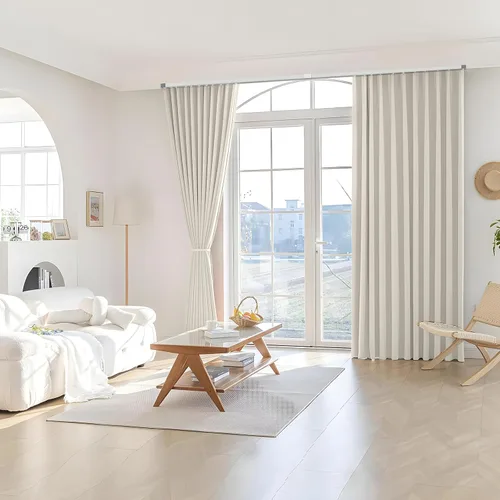 Vista 2 de Riel de cortina de techo – Riel telescópico resistente de 50 libras, montaje de techo y pared de instalación rápida para RV, dormitorio y baño, se