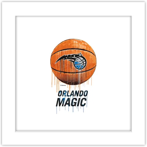Vista 11 de Trends International Gallery Pops NBA Orlando Magic - Drip Basketball Wall Art Wall Poster, 12.00" x 12.00", Black Frame Version