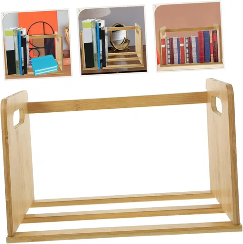 Vista 8 de Estante de almacenamiento de registros, estante para libros, estantería multifunción, estantería de escritorio, organizador de escritorio, estante