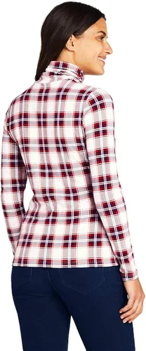 Vista 2 de Lands End - Suéter ajustado ligero de cuello alto y manga larga para mujer