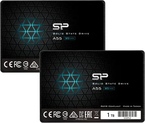 Vista 12 de Silicon Power - Paquete de 2 unidades de 128 GB SSD 3D NAND A55 SLC Cache Performance Boost SATA III 2.5" 7mm (0.28") Unidad interna de estado sólido