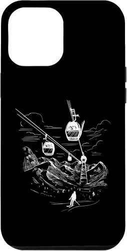 Vista 25 de iPhone 16 Ski Skiing Hobby Sport Snow Mountain Line Art Design Case