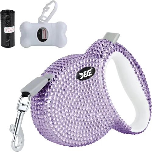 Vista 8 de eing Correa retráctil para perro, correa para caminar para mascotas con mango antideslizante, cinta de nailon fuerte, sin enredos de 360°, adecuada