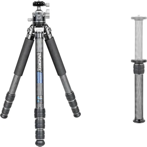 Vista 9 de Trípode de fibra de carbono-INNOREL CT75C - Trípode de viaje portátil profesional compacto para cámara de video digital DSLR, carga de 44.1 lb/20