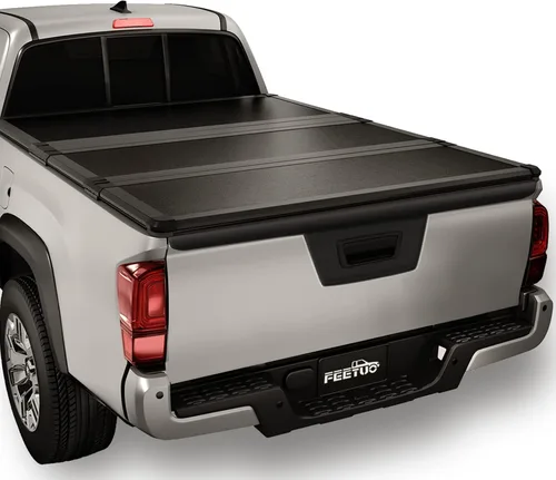 Vista 14 de FRP Cubierta rígida de tres pliegues para cama de camioneta para 2015-2025 Chevy Colorado/GMC Canyon, cama de 6.2 pies (74")