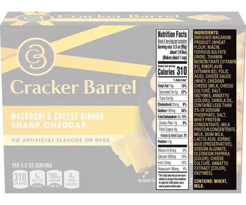 Vista 3 de Macarrones y queso de Cracker Barrel en 3 paquetes variados – Cheddar agudo, Cheddar Havarti y Sharp White Cheddar Flavor, una cena instantánea