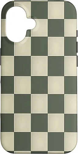Vista 31 de Funda para iPhone 11 Pro Max con patrón de tablero de ajedrez verde salvia
