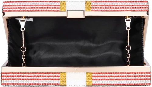 Vista 6 de Covelin Bolso de mano Dollar para mujer, bolso de noche con diamantes de imitación