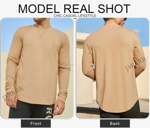 Vista 4 de JMIERR Paquete de 3 camisetas de algodón Hipster Hip Hop de cuello redondo para hombre
