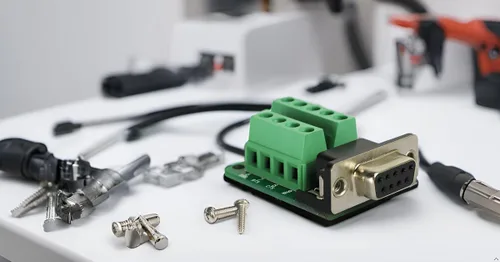 Vista 5 de Hembra terminal serial del conector DB9 de 9 Pin del conector DB9 del desbloqueo RS232 con el tornillo