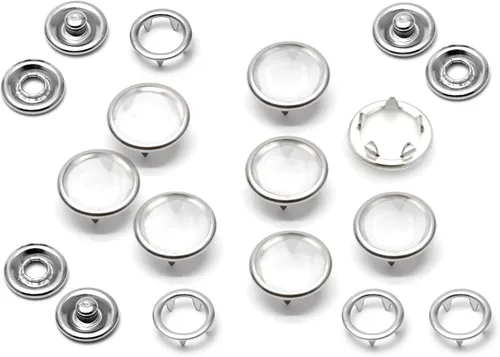 Vista 22 de CRAFTMEMORE 20 juegos de botones de perlas negras de 0.25 pulgadas (0.413 in) para camisa occidental (negro)