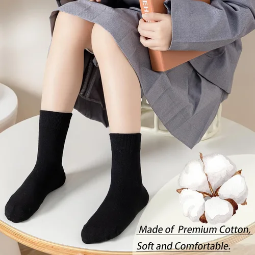 Vista 2 de Mini Angel Calcetines de algodón sin costuras para niños y niñas, 6 pares