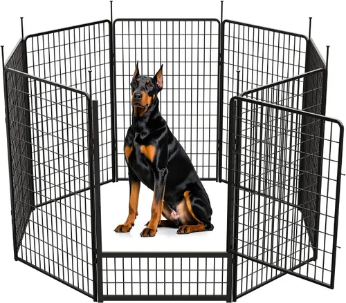 Vista 25 de SunsGrove - Cerca para perros para exteriores, corral resistente de 32 pulgadas con 2 paneles para perros pequeños y medianos, cerca de juego