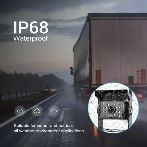 Vista 6 de Cámara de respaldo inalámbrica de 7 pulgadas, monitor IPS 1080P y 4 cámaras de visión trasera para todos los vehículos, cámara