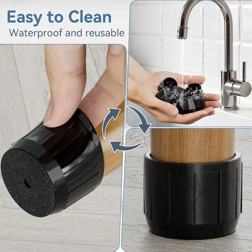 Vista 6 de 24 piezas de protectores de piso de silicona extra pequeños para patas de silla para pisos de madera dura, fundas engrosadas de goma para patas