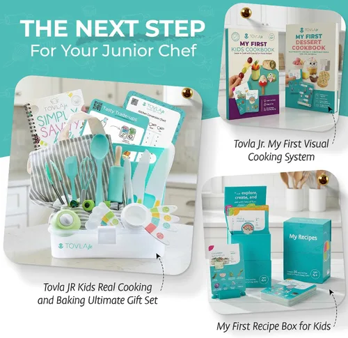 Vista 7 de Tovla Jr - Juego de cuchillos seguros para niños para cocina real, cuchillos de cocina para niños pequeños, herramientas de cocina Montessori STEM