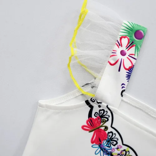 Vista 4 de Sztylong Mirabel Costumes For Girls Birthday Party Dress Up Printing Cosplay with Bag 3-12Y