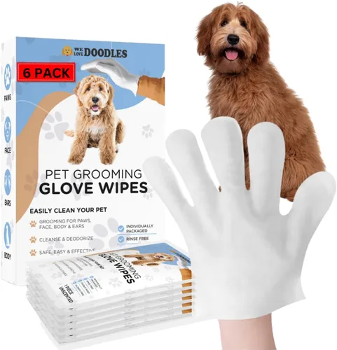 Vista 6 de Toallitas para guantes de mascotas para perros, limpieza de doble cara