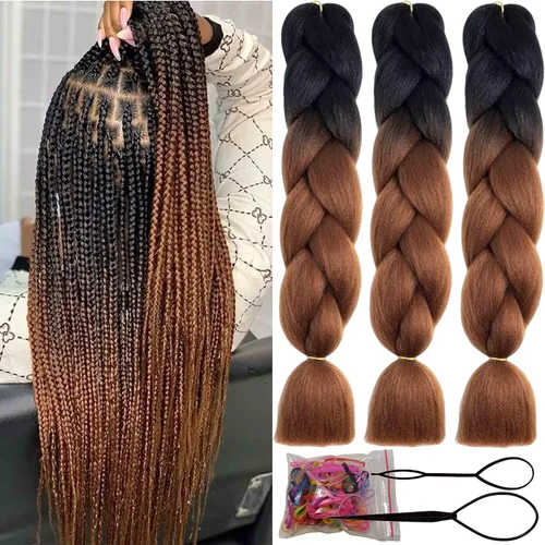 Vista 35 de Beige (613#) 6 paquetes de cabello trenzado de 24 pulgadas, de fibra sintética, sin picazón, extensiones de cabello para trenzar jumbo, textura