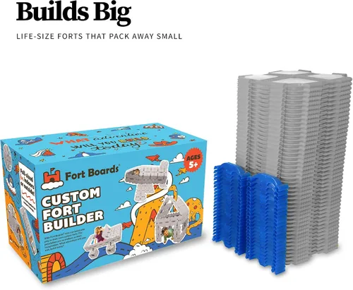 Vista 2 de Kit de construcción de fuertes Bloques Jumbo - Juguetes de construcción para niños Juego de 90 piezas: gris