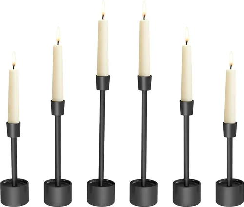 Vista 11 de YUMORE Portavelas pequeños – Soportes de acero inoxidable sólido para Halloween, centros de mesa de boda, mesa de comedor, decoración de repisa
