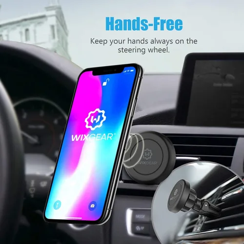 Vista 2 de Soporte magnético plano WizGear para el tablero del auto, para teléfonos celulares y tabletas mini con tecnología de adhesión rápida - Extra delgado