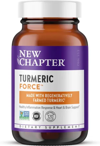 Vista 9 de New Chapter Suplemento de cúrcuma, un diario, apoyo para el corazón, el cerebro y la inflamación saludable, la curcumina de cúrcuma supercrítica