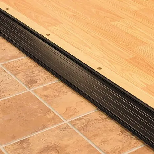 Vista 3 de Doorway Uneven Floor Transition Strip, 4 Inch Wide Floor Transition Strip,Black Aluminum Threshold Reducer Flute,with Non-Slip Surface,Indoor Carpet