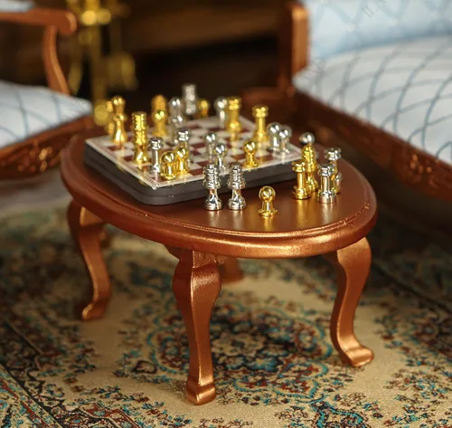 Vista 5 de iLAND Juego de muebles de casa de muñecas victoriana, muebles y accesorios para casa de muñecas, sofá de casa de muñecas en miniatura con accesorios
