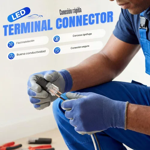 Vista 4 de Conector de doble cable con hebilla de bloqueo, conectores rápidos de alambre de bloqueo ignífugo, adecuado para reparaciones de emergencia, 20