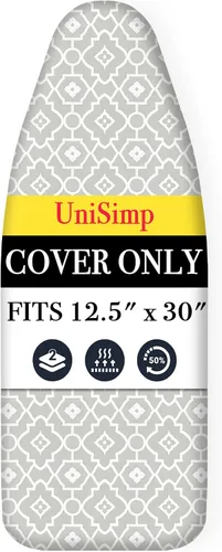 Vista 27 de UniSimp Funda y almohadilla para tabla de planchar de 15 x 54 pulgadas, algodón natural extra grueso, acolchado resistente a las manchas y a