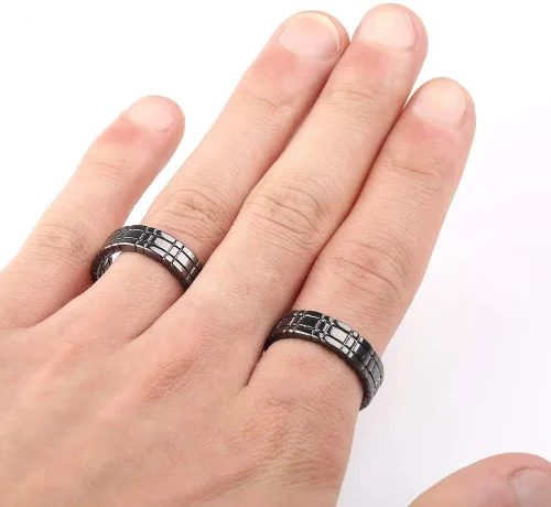 Vista 5 de Enjoyer Himber Anillo Trucos de magia Anillo de enlace Trucos mágicos Cerca de accesorios mágicos Anillo mágico (negro)