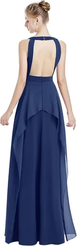 Vista 4 de Vestido largo transformador para mujer, vestido de graduación, convertible, con tirantes delgados, para boda, cóctel, vestido largo