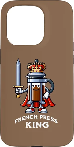 Vista 14 de Carcasa divertida para iPhone 16 The French Press King