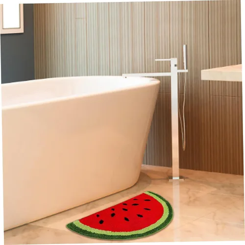 Vista 2 de Tapete de baño de sandía para baño, tapete de ducha antideslizante para verano, tapete de bienvenida de verano, 15.75 x 23.62 pulgadas, bonito