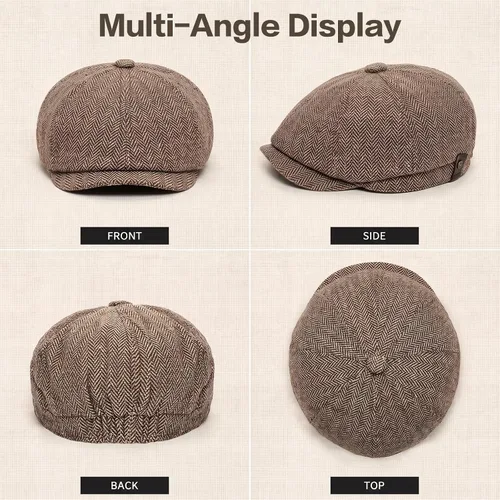 Vista 4 de Gvhntk 2 gorras planas de espiga para hombre