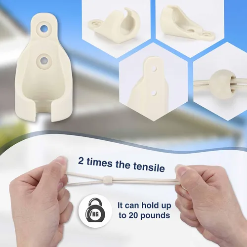 Vista 4 de Coolaroo - Piezas de repuesto para atar sombra y tapa de extremo con kit de anillo, resistencia a la intemperie, compatible con persianas