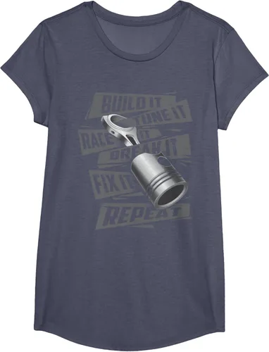 Vista 19 de Build It Tune It Race It Break It - Camiseta para entusiastas de los coches de carreras, talla S Negro