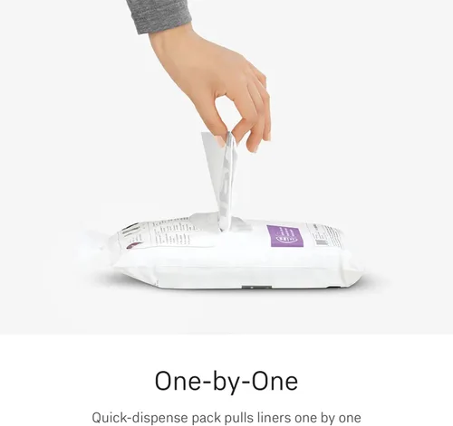 Vista 5 de simplehuman Code P 100 forros de ajuste personalizado, bolsas de basura de cocina con cordón, dispensador uno por uno sin desorden, extra grueso