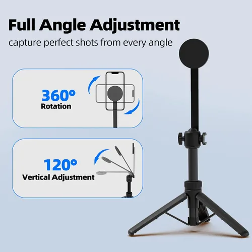Vista 8 de PHOPIK Trípode magnético para teléfono selfie stick de 35 pulgadas, trípode extensible para teléfono con zapata fría y control remoto, compatible